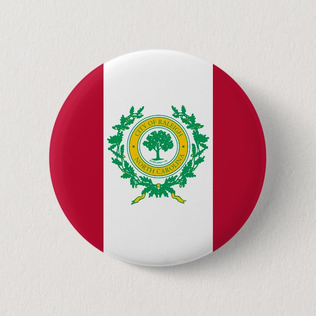 Flag of Raleigh, North Carolina Pinback Button (Front)