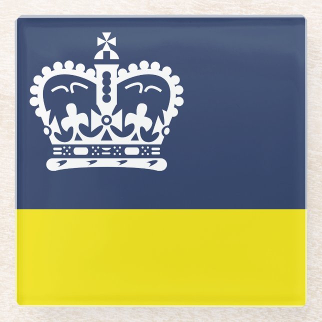 Flag of Regina, Saskatchewan Glass Coaster (Front)