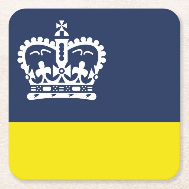 Flag of Regina, Saskatchewan Square Paper Coaster (Front)