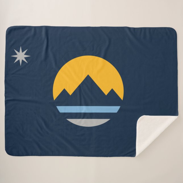 Flag of Reno (Nevada City) Sherpa Blanket (Front (Horizontal))