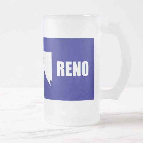 Flag of Reno Nevada Frosted Glass Beer Mug