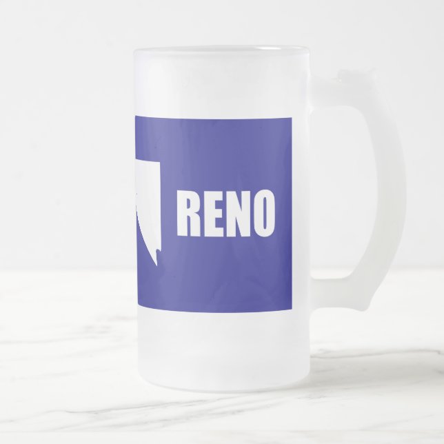 Flag of Reno, Nevada Frosted Glass Beer Mug (Right)