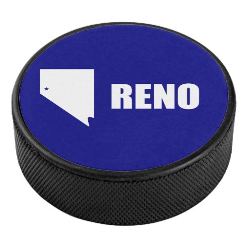 Flag of Reno Nevada Hockey Puck