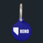 Flag of Reno, Nevada Pet ID Tag<br><div class="desc">Pet Tag with flag of city of Reno, Nevada; blue flag with white shape of Nevada with star symbolizing Reno’s location inside the state</div>