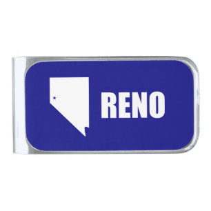 Flag of Reno, Nevada Silver Finish Money Clip