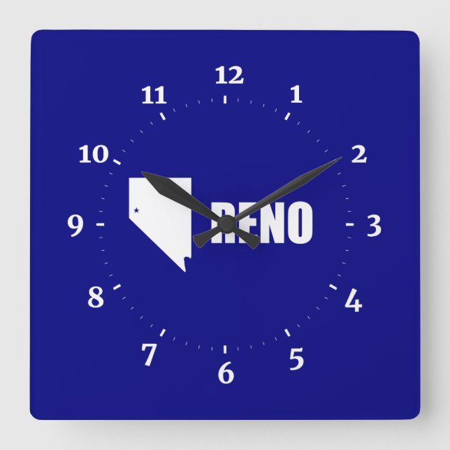 Flag of Reno, Nevada Square Wall Clock (Front)