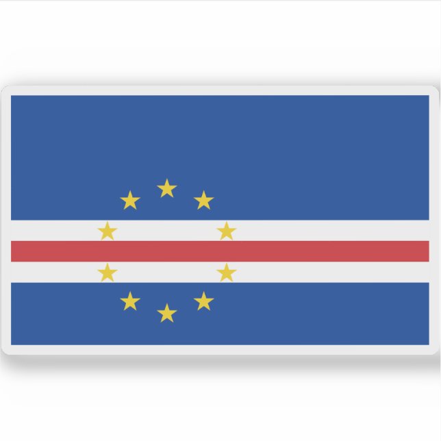 Flag of Republic of Cabo Verde (Cape Verde) Sticker (Front)