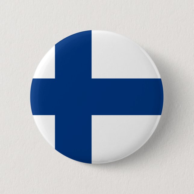 Flag of Republic of Finland Pinback Button (Front)