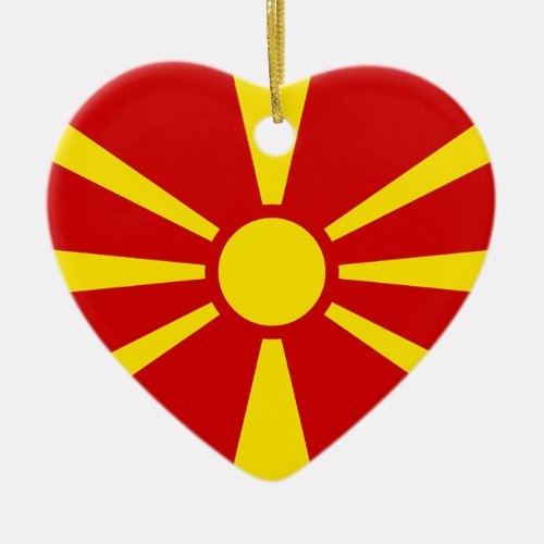 Flag of Republic of Macedonia Ceramic Ornament