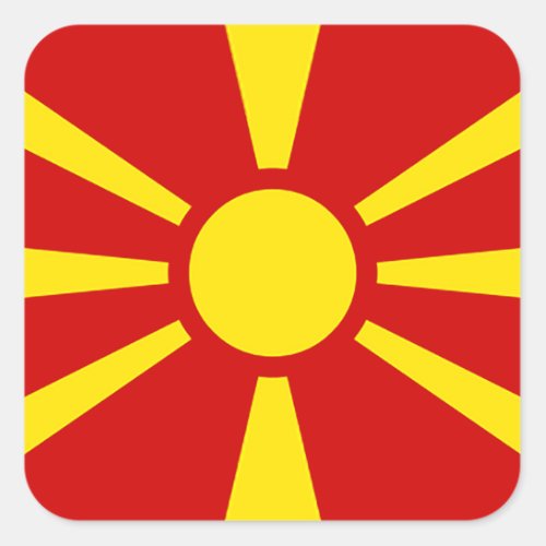 Flag of Republic of Macedonia Square Sticker