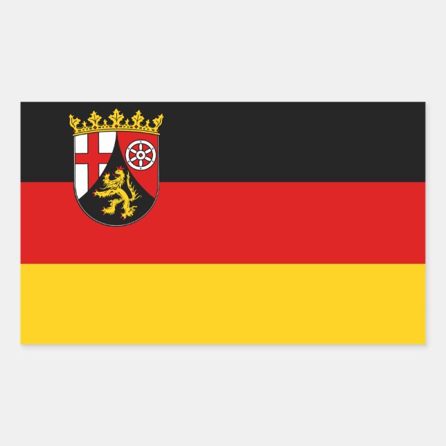 Flag of Rhineland-Palatinate Rectangular Sticker (Front)