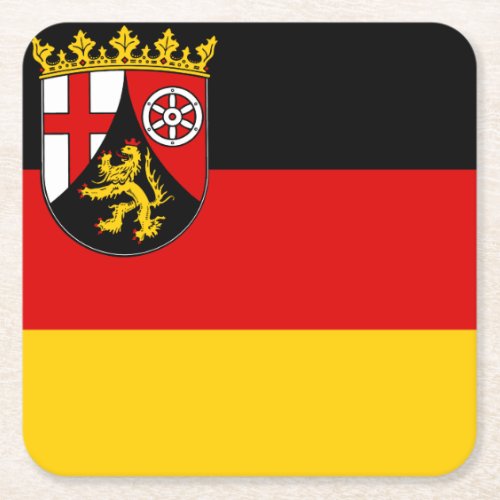 Flag of Rhineland_Palatinate Square Paper Coaster