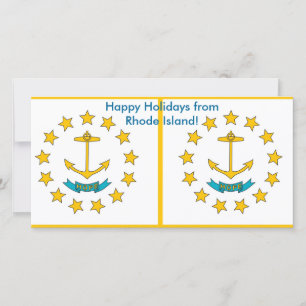 Flag of Rhode Island, Happy Holidays from U.S.A. Holiday Card