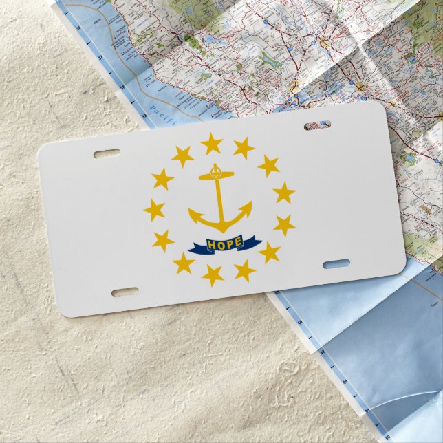 Flag of Rhode Island License Plate (In Situ)