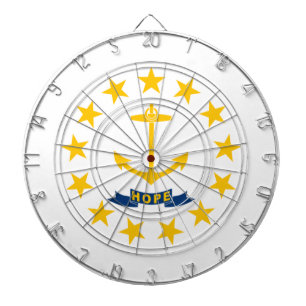 Flag of Rhode Island (US State) Dart Board