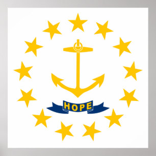 Flag of Rhode Island (US State) Poster