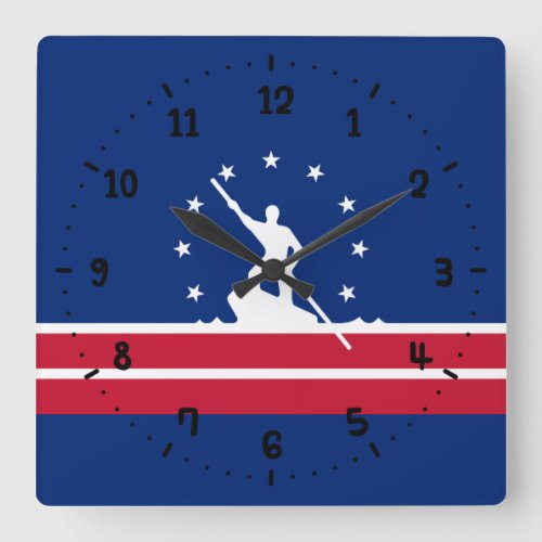 Flag of Richmond Virginia Square Wall Clock