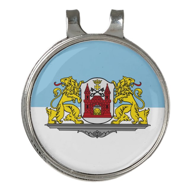 Flag of Riga, Latvia Golf Hat Clip (Front)