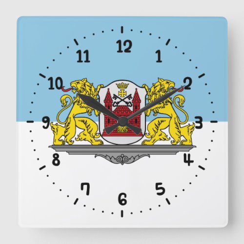 Flag of Riga Latvia Square Wall Clock