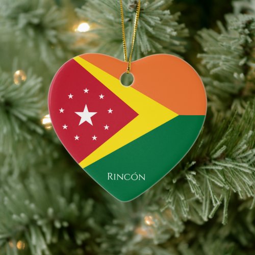 Flag of Rincón, Puerto Rico Ceramic Ornament