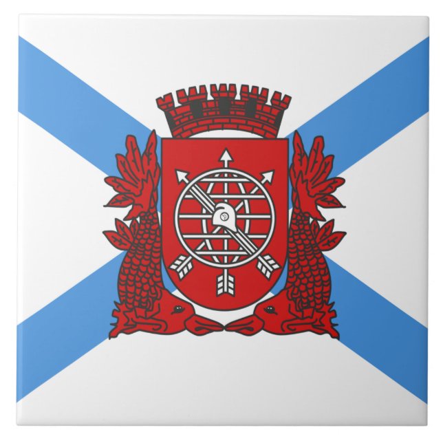 Flag of Rio de Janeiro (Brazil) Ceramic Tile (Front)