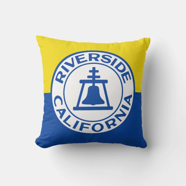 Flag of Riverside, California Throw Pillow (Front)