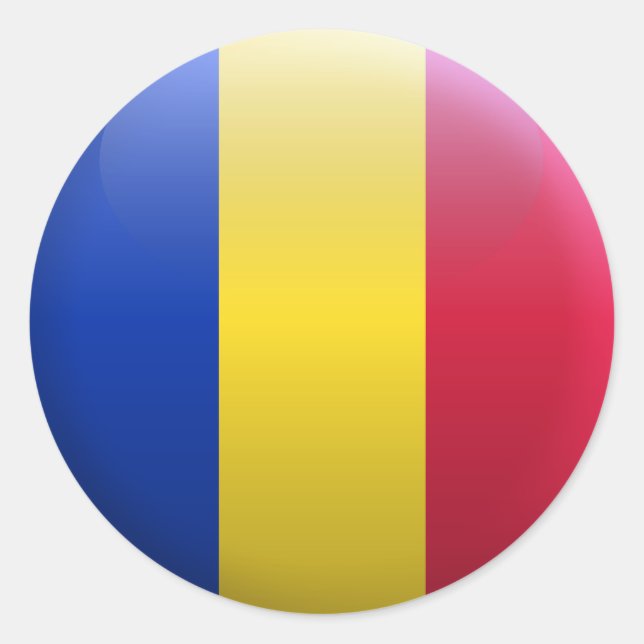 Flag of Romania Classic Round Sticker (Front)