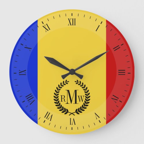 Flag of Romania Large Clock