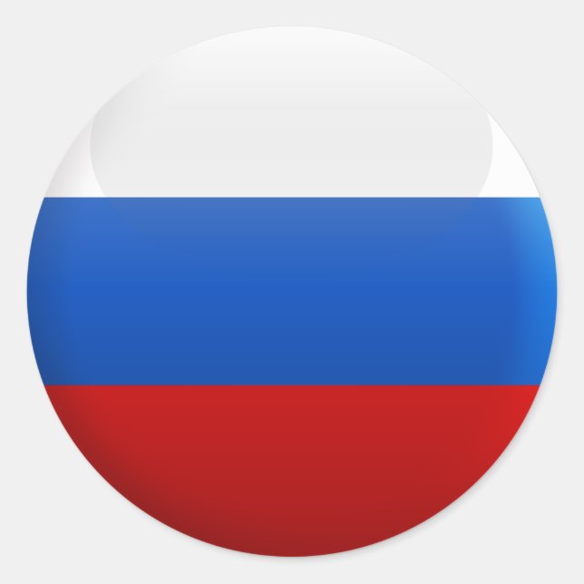 Flag of Russia Classic Round Sticker (Front)