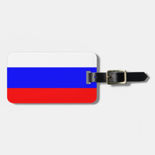 Flag of Russia Luggage Tag w/ leather strap