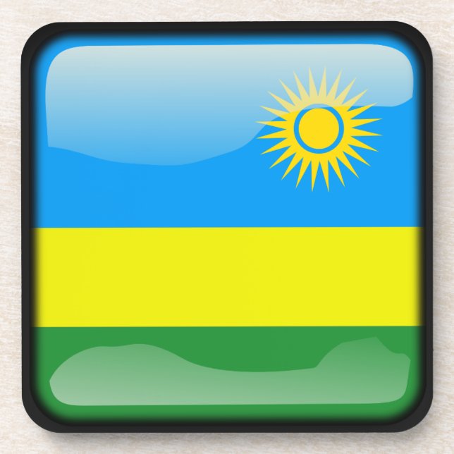 Flag of Rwanda Beverage Coaster (Front)