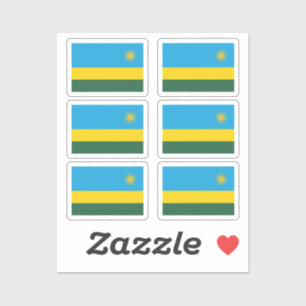 Flag of Rwanda Collection pack of 6 Sticker