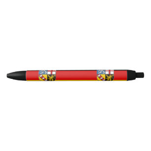 Flag of Saarland Black Ink Pen