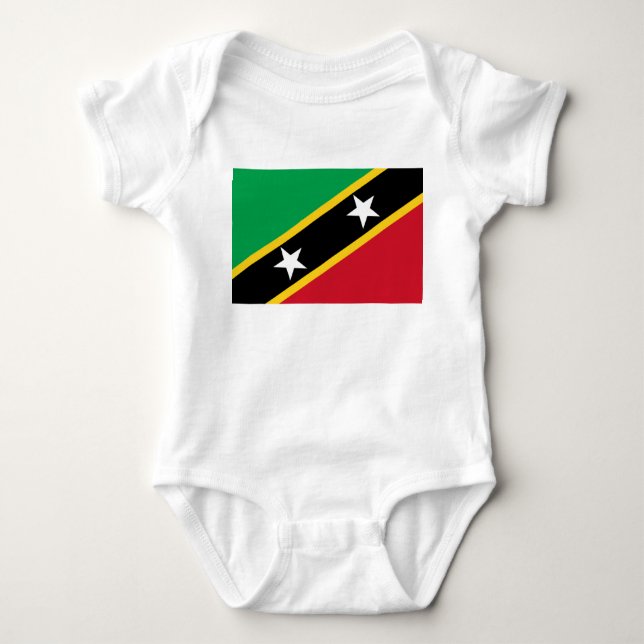 Flag of Saint Kitts and Nevis (Caribbean) Baby Bodysuit (Front)