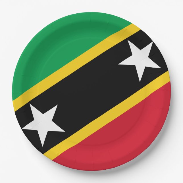 Flag of Saint Kitts and Nevis (Caribbean) Paper Plates (Front)