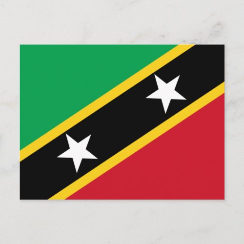 Flag of Saint Kitts and Nevis Caribbean Postcard