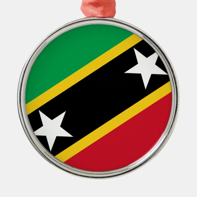 Flag of Saint Kitts and Nevis Metal Ornament (Front)