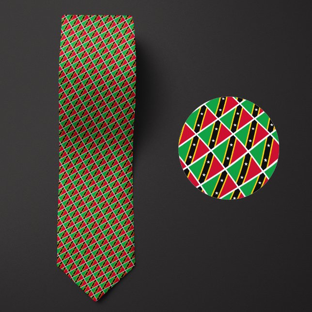 Flag of Saint Kitts and Nevis Pattern Neck Tie (Creator Uploaded)