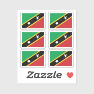 Flag of Saint Kitts & Nevis Collection pack of 6 Sticker