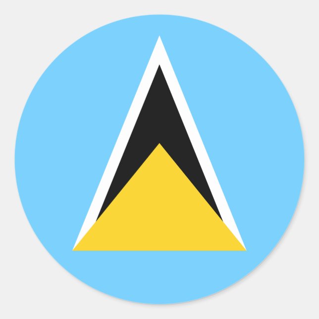 Flag of Saint Lucia Classic Round Sticker (Front)