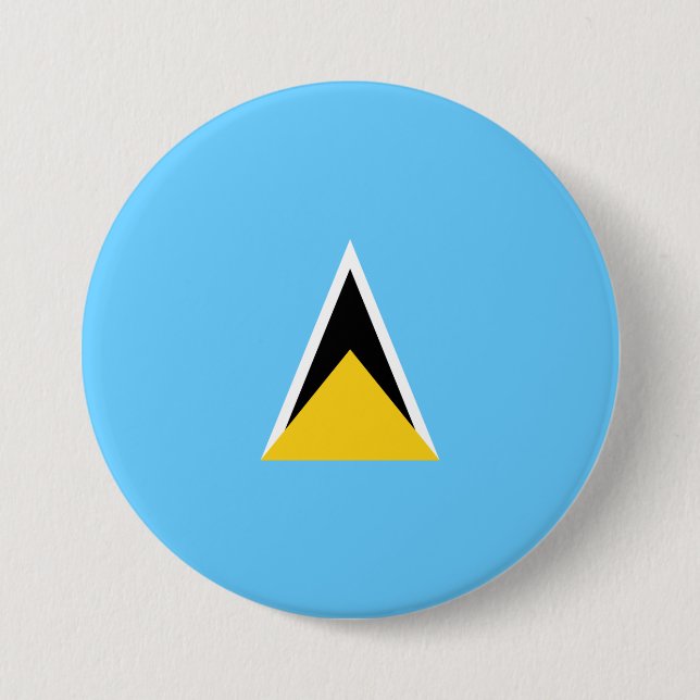 Flag of Saint Lucia (St Lucia) (Caribbean) Button (Front)