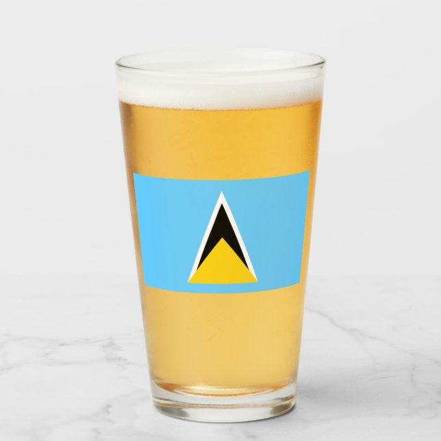 Flag of Saint Lucia (St Lucia) (Caribbean) Glass (Front Filled)