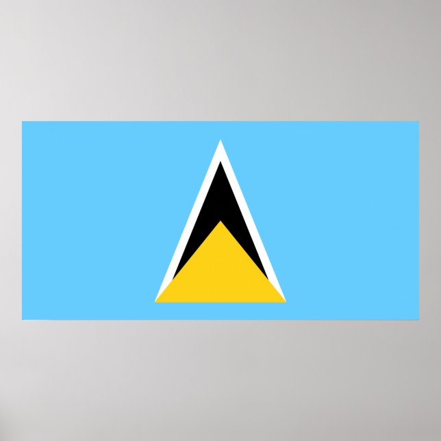 Flag of Saint Lucia (St Lucia) (Caribbean) Poster (Front)