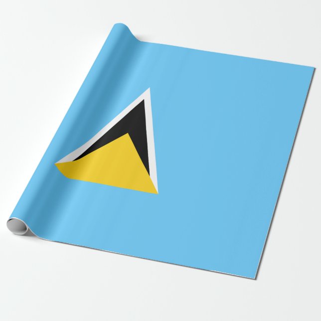Flag of Saint Lucia (St Lucia) (Caribbean) Wrapping Paper (Unrolled)