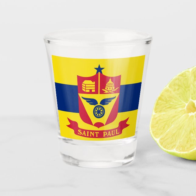 Flag of Saint Paul (Minnesota) Shot Glass (Front)
