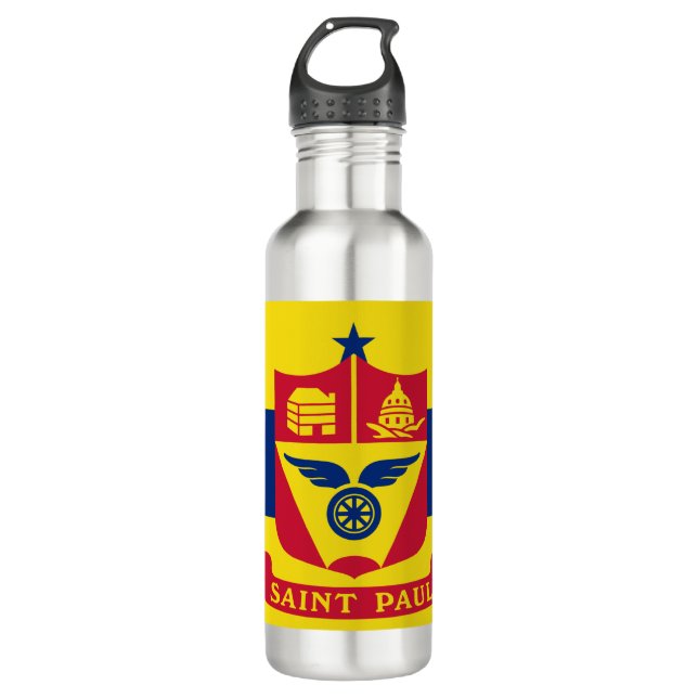 Flag of Saint Paul (Minnesota) Stainless Steel Water Bottle (Front)