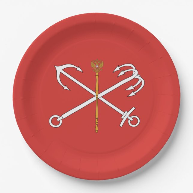 Flag of Saint Petersburg (Russia) Paper Plates (Front)