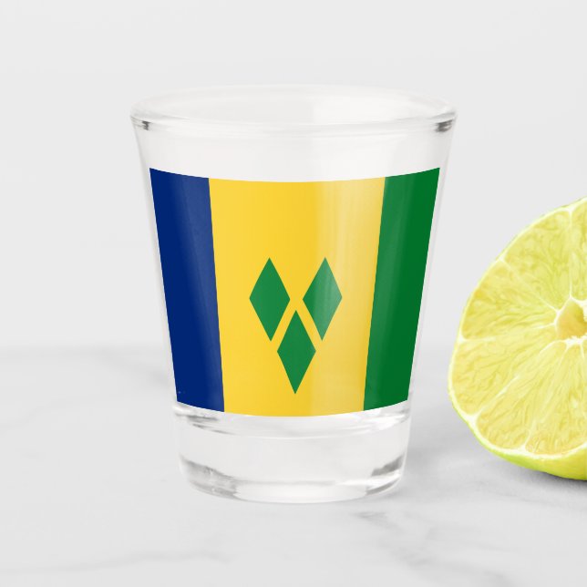 Flag of Saint Vincent and the Grenadines Shot Glass (Front)