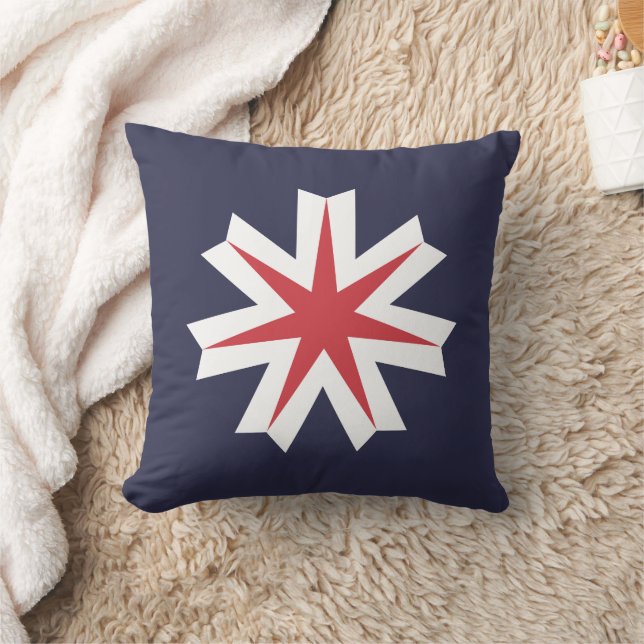 Flag of Saitama Prefecture, Japan Throw Pillow (Blanket)