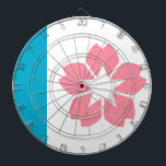 Flag of Salem, Oregon Dart Board<br><div class="desc">Dartboard with a design with the flag of Salem,  Oregon. A white and blue flag with a pink cherry blosson</div>